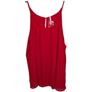 DNA Couture Women’s Red Sleeveless Blouse Keyhole Back Top Size 2X New
